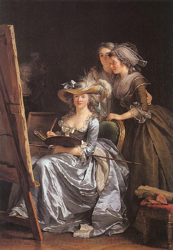 Labille-Guiard, Adelaide Self-Portrait with Two Pupils Norge oil painting art